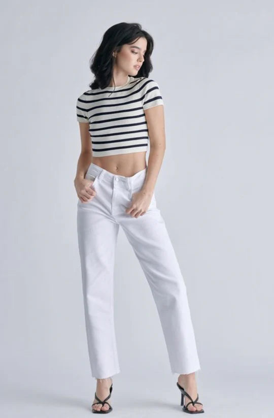 White Crop Denim