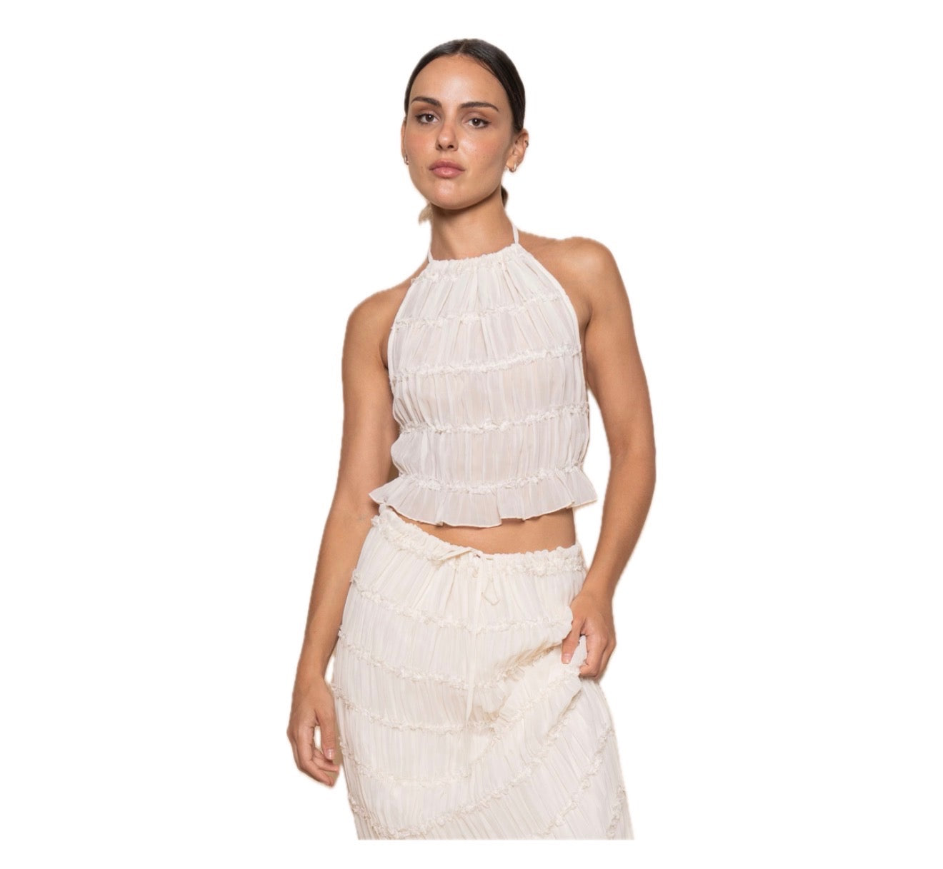 Backless top and midi skirt resort set