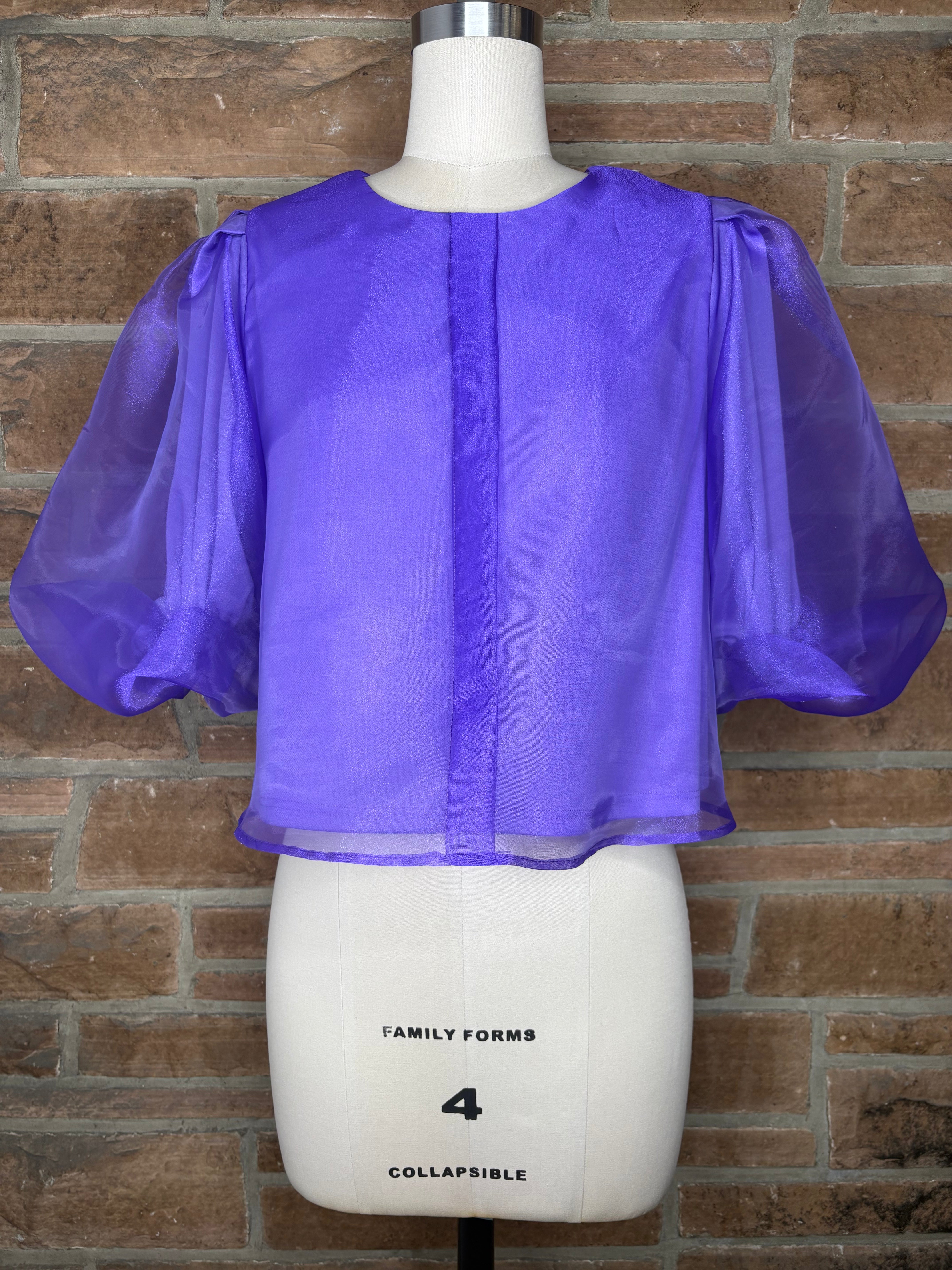 Mardi Gras Taffeta Purple skirt and blouse set