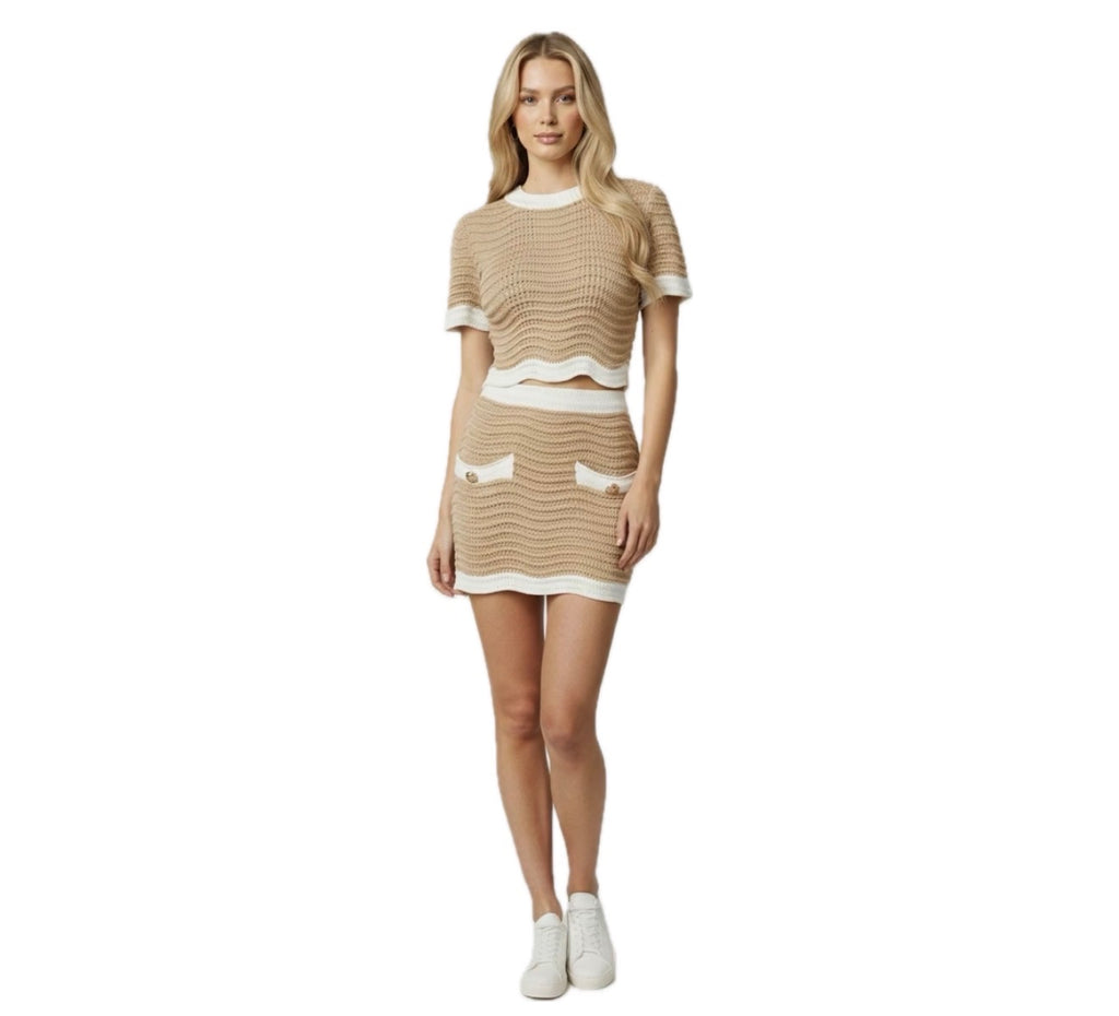 Two Piece Mesh Knit Set