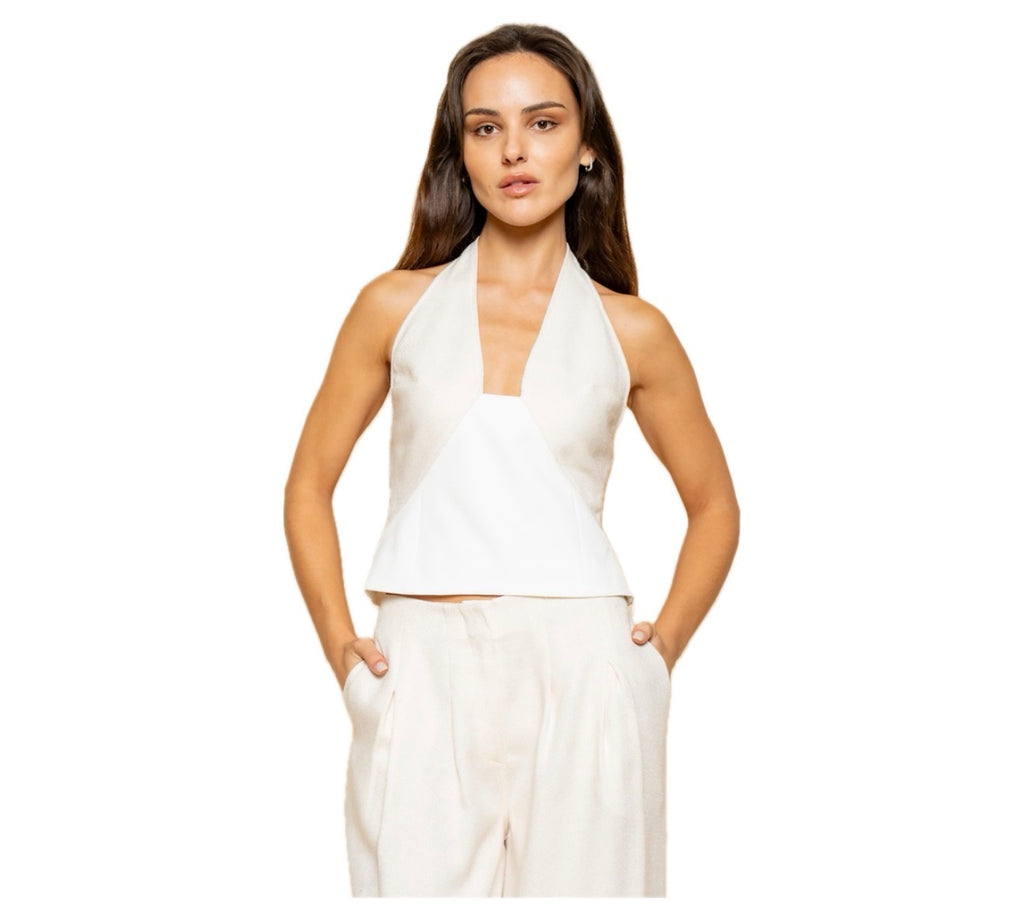 White Halter Blouse