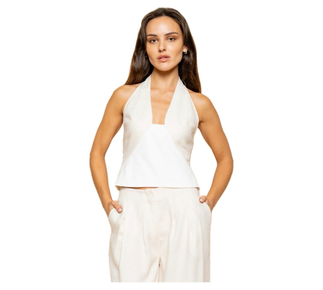 White Halter Blouse