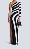 Zebra One Shoulder Zipper Dress