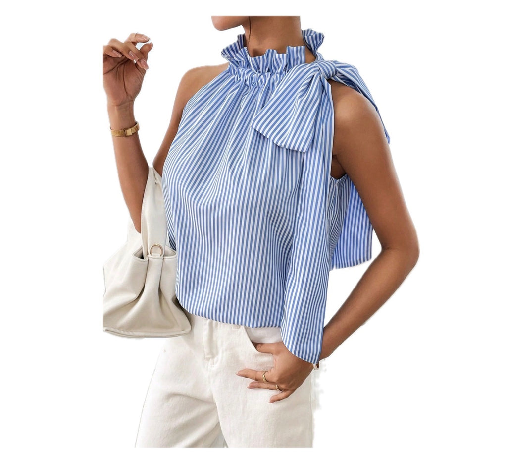 Stripe Bow Blouse