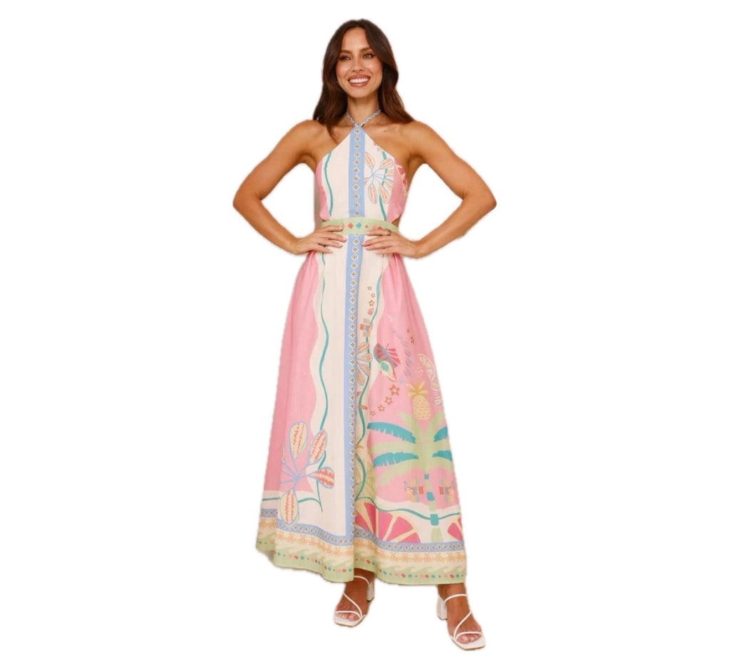 Halter Long Print Maxi