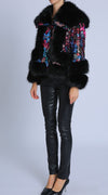 Faux Fur Sequin Jacket