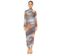 Mock Neck Marble Dress