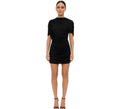 Ruched Black Mini Dress