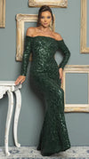 Green Sequin Formal Dress