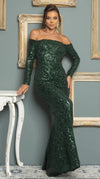 Green Sequin Formal Dress