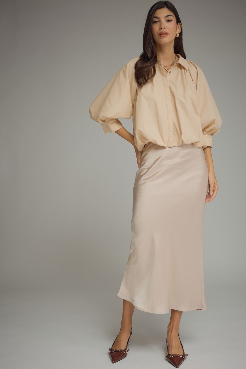 Ecu Puff Sleeve Blouse