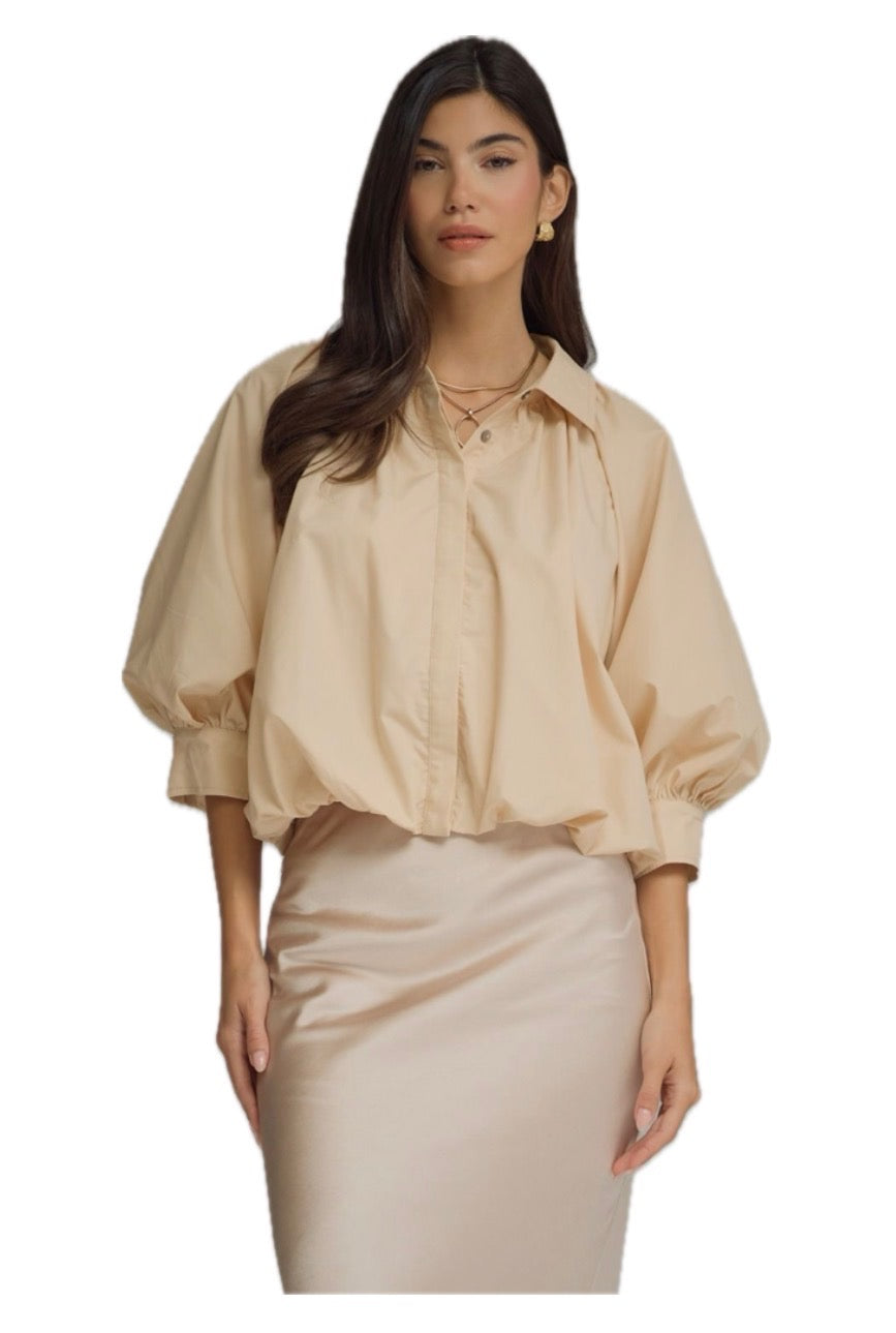 Ecu Puff Sleeve Blouse