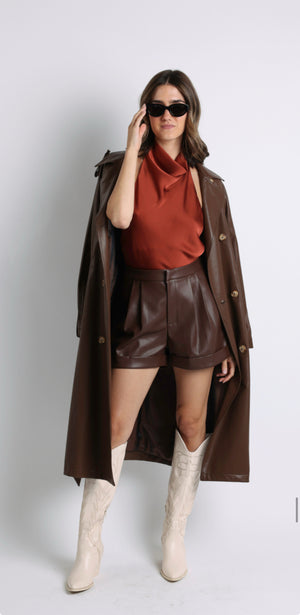 Sienna Trench Vegan Leather Coat