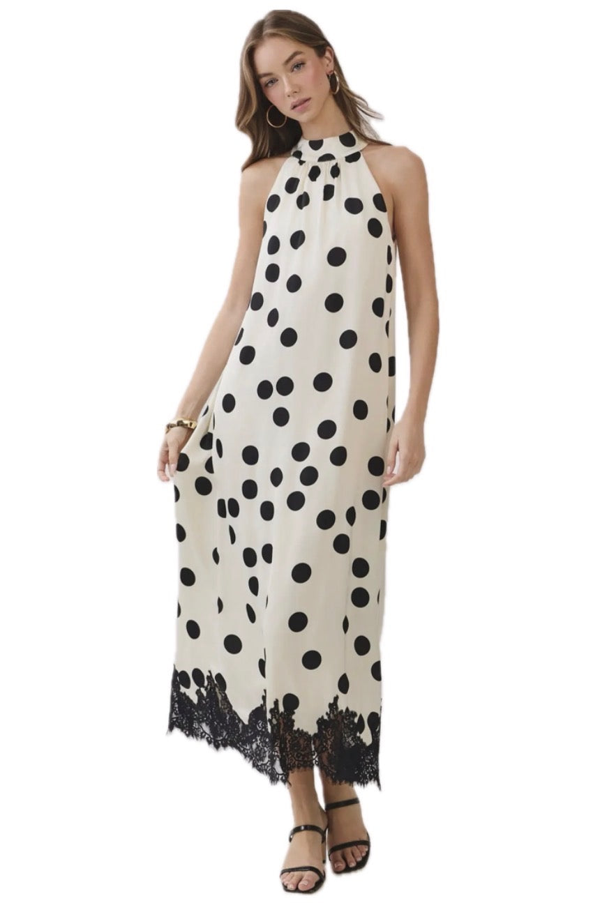 Halter Neck Polka Dot Dress