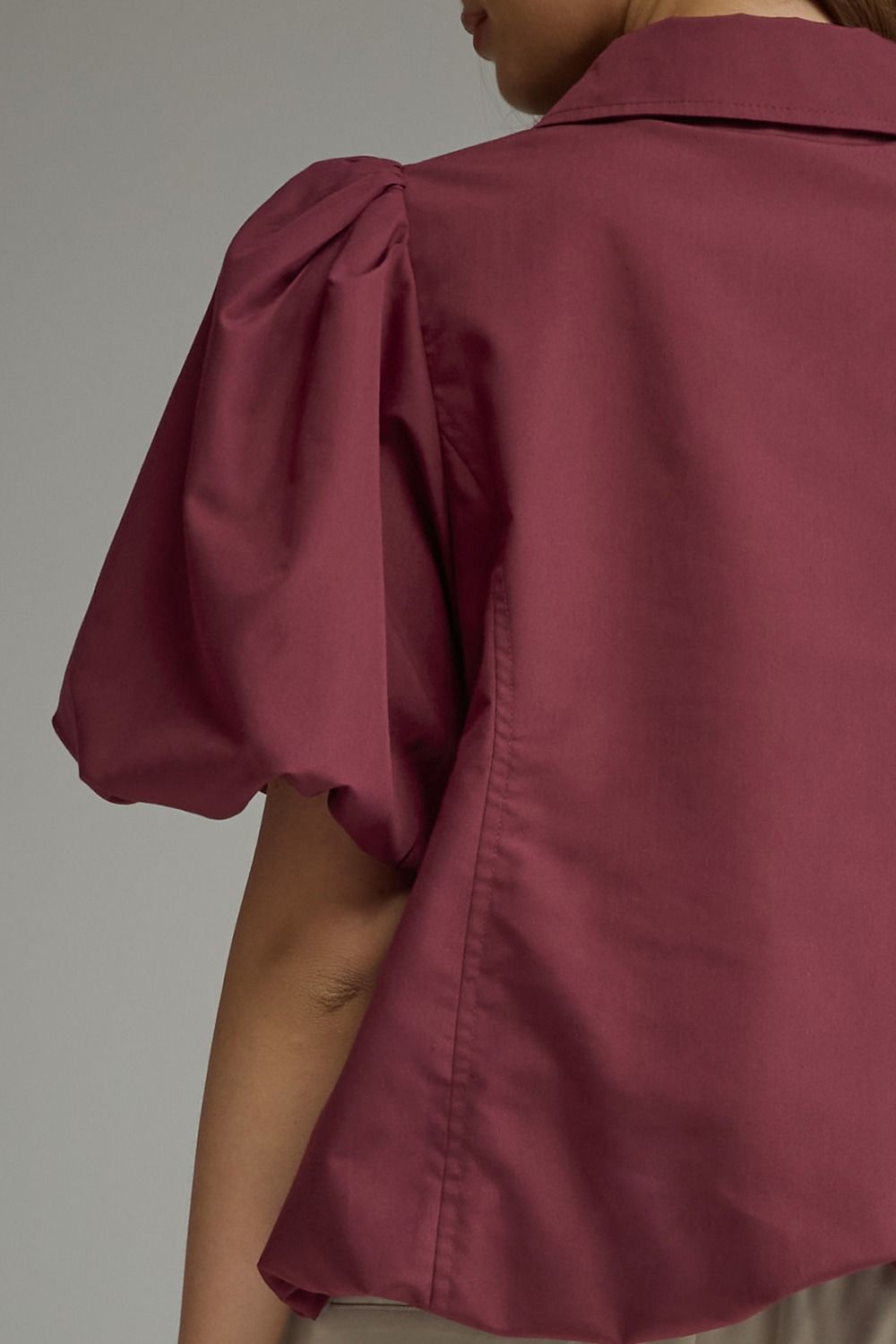 Merlot Puff Sleeve Blouse