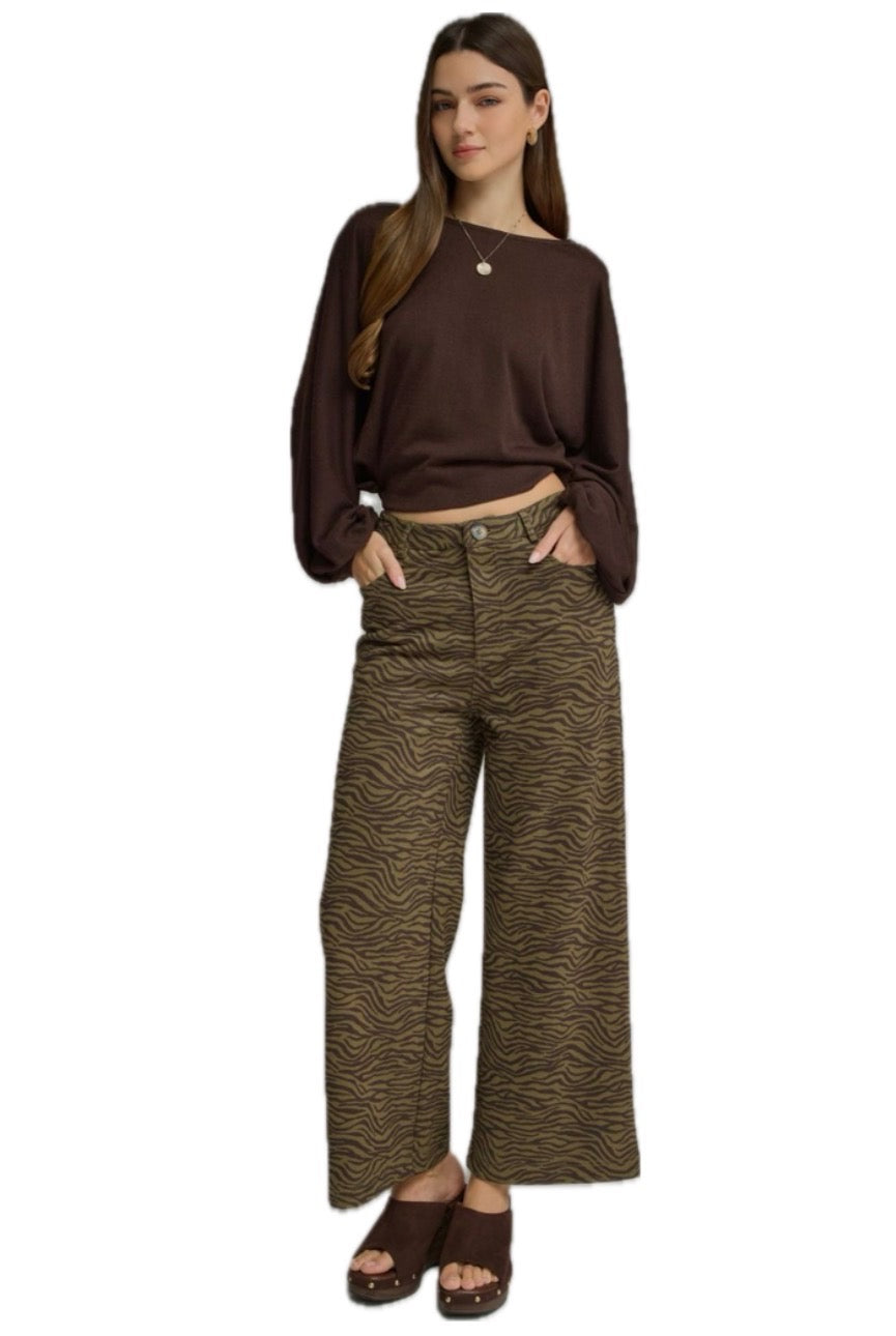 Olive Zebra Pant