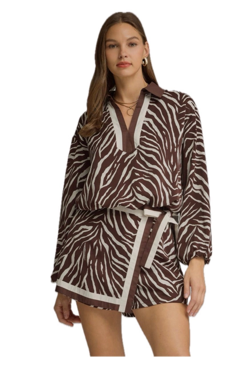 Animal print long sleeve top