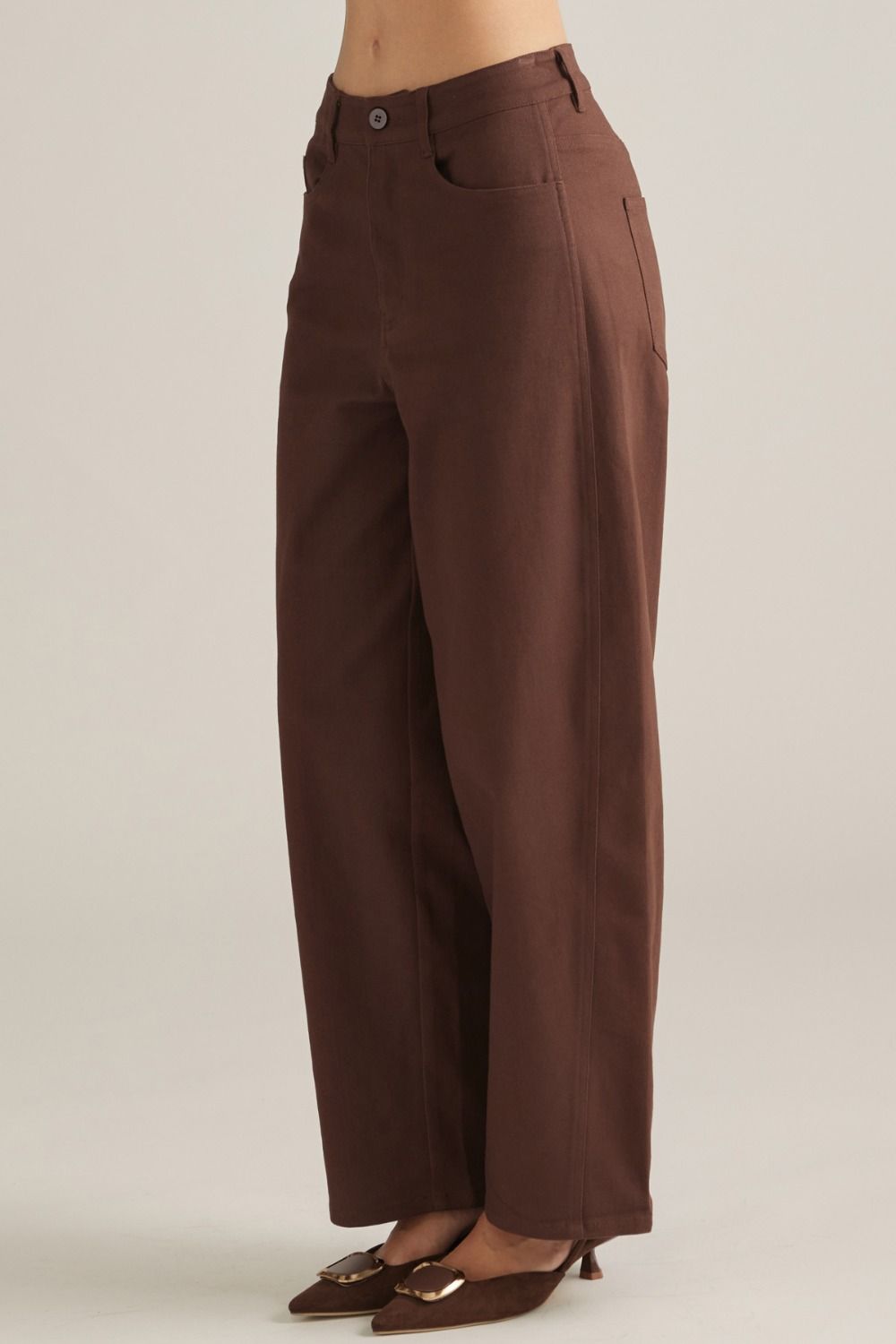 Solid Brown wide leg pants