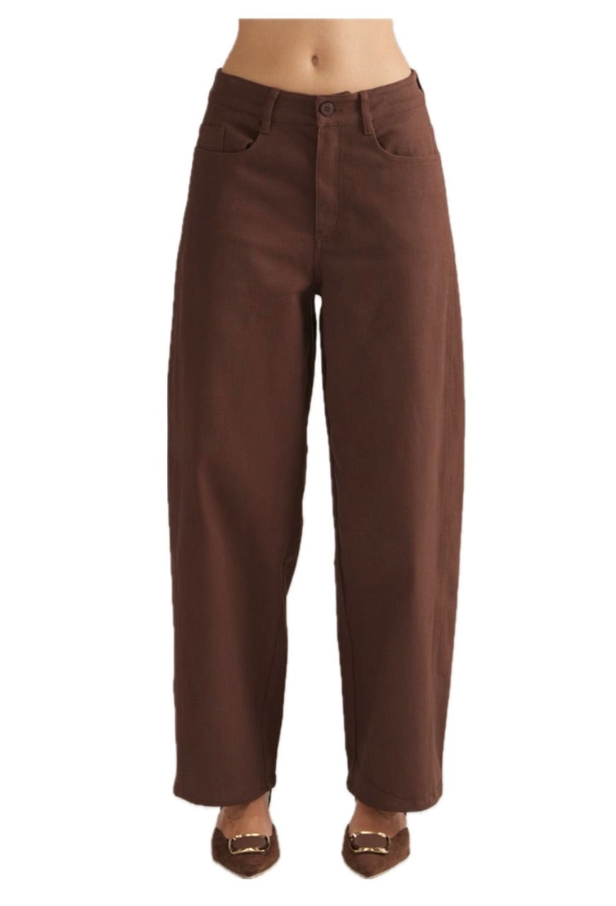 Solid Brown wide leg pants