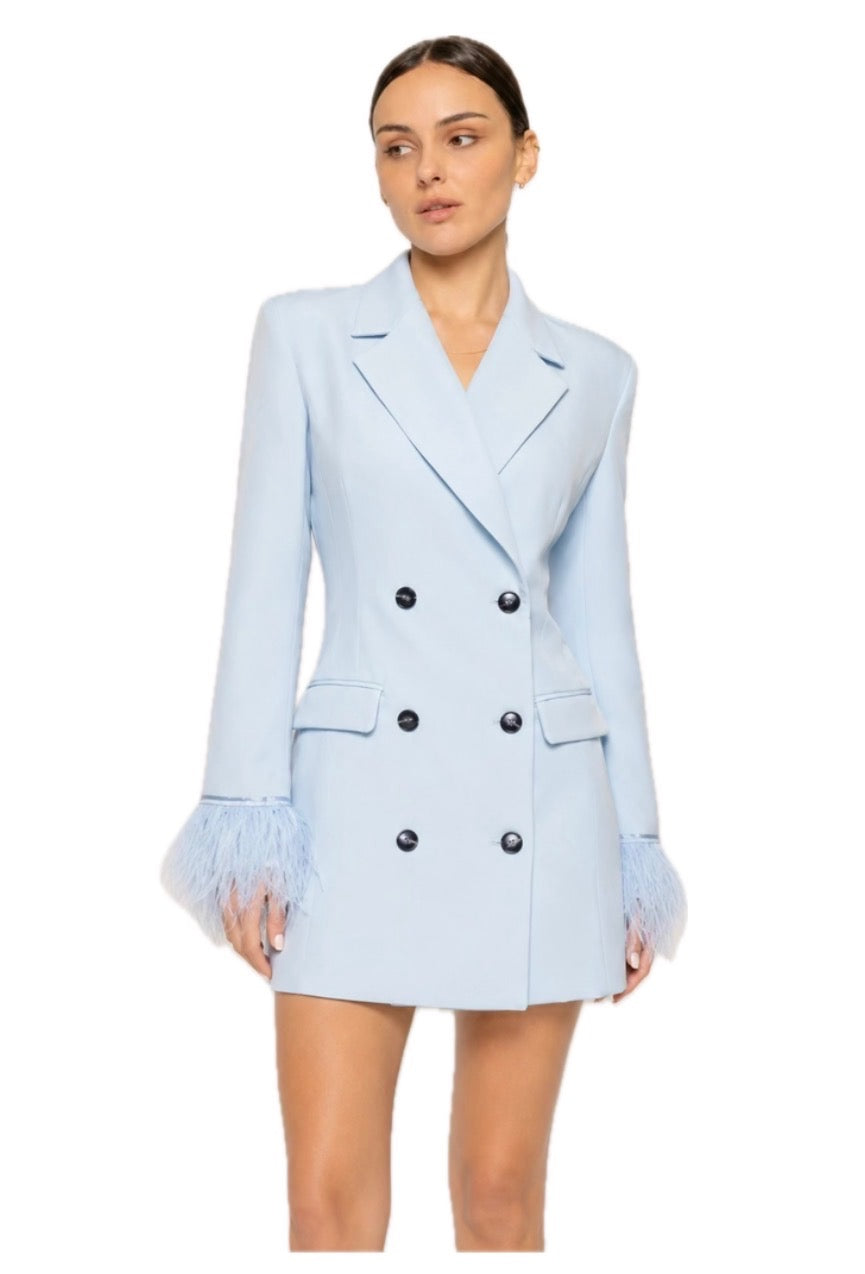 Baby Blue Blazer Mini Dress
