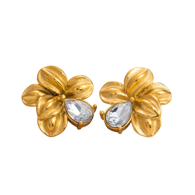Diamond Flower Earrings
