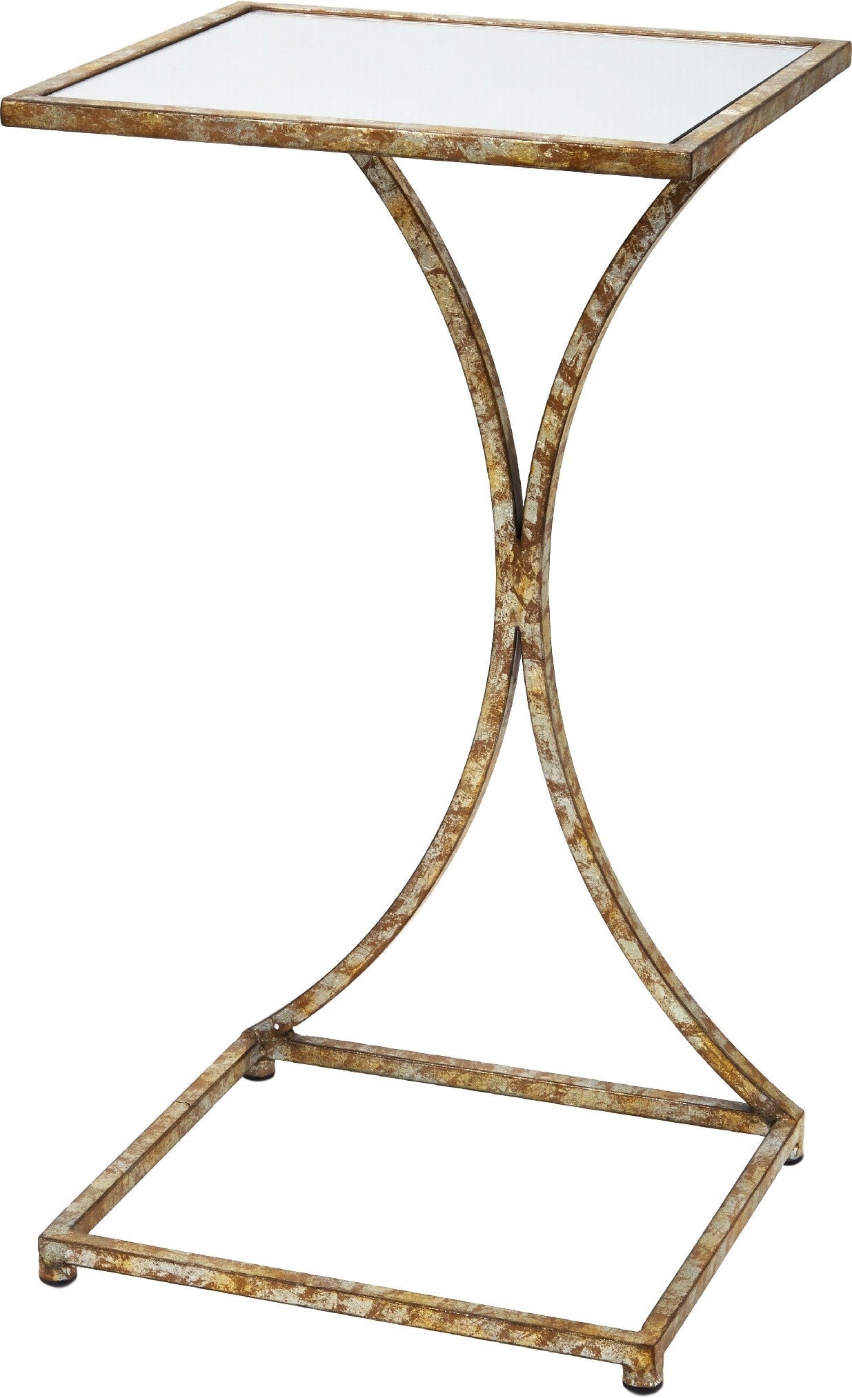 KATHRYN CHAMPAGNE GOLD TRAY TABLE WITH MIRRORED TOP