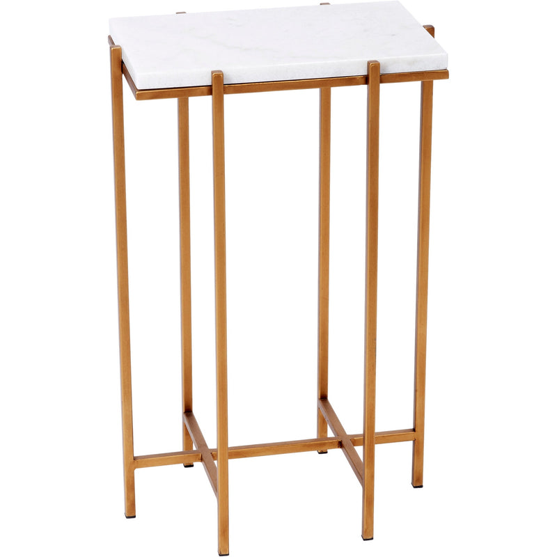 DELMAR RECTANGULAR GOLD AND WHITE MARBLE ACCENT TABLE