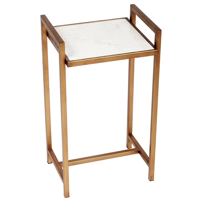 COHAN GOLD ACCENT TABLE WITH WHITE MARBLE TOP