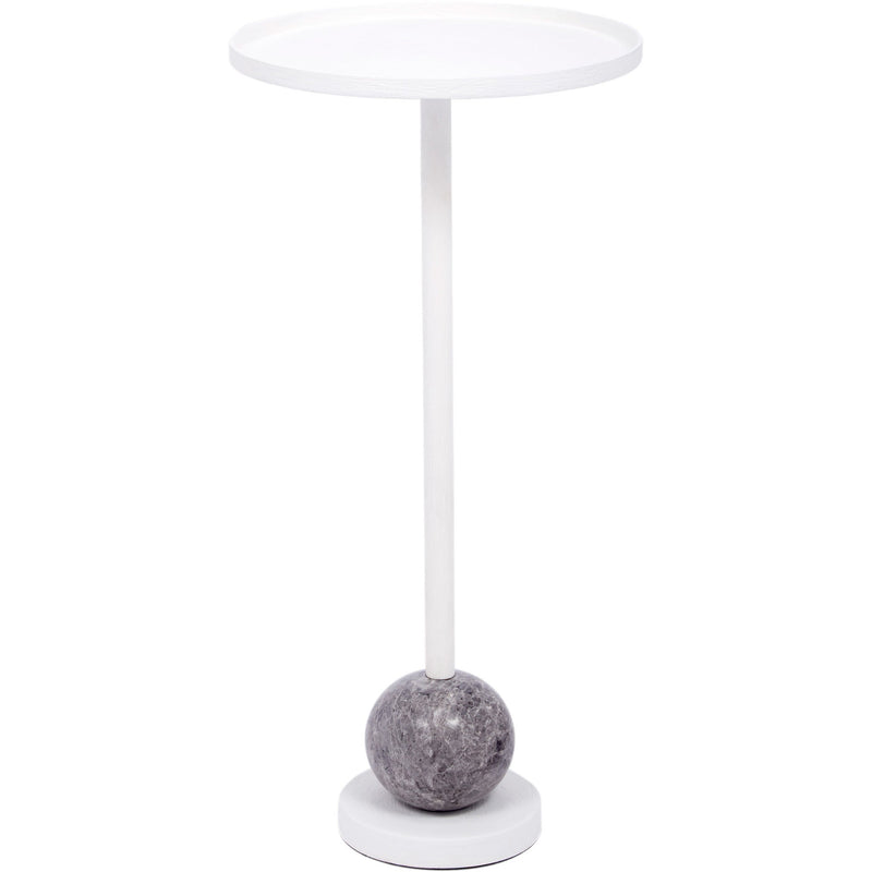 NOAH WHITE GESSO AND GREY MARBLE MARTINI TABLE