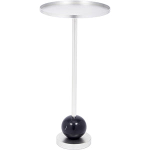 LUCAS SILVER LEAF & BLACK MARBLE MARTINI TABLE