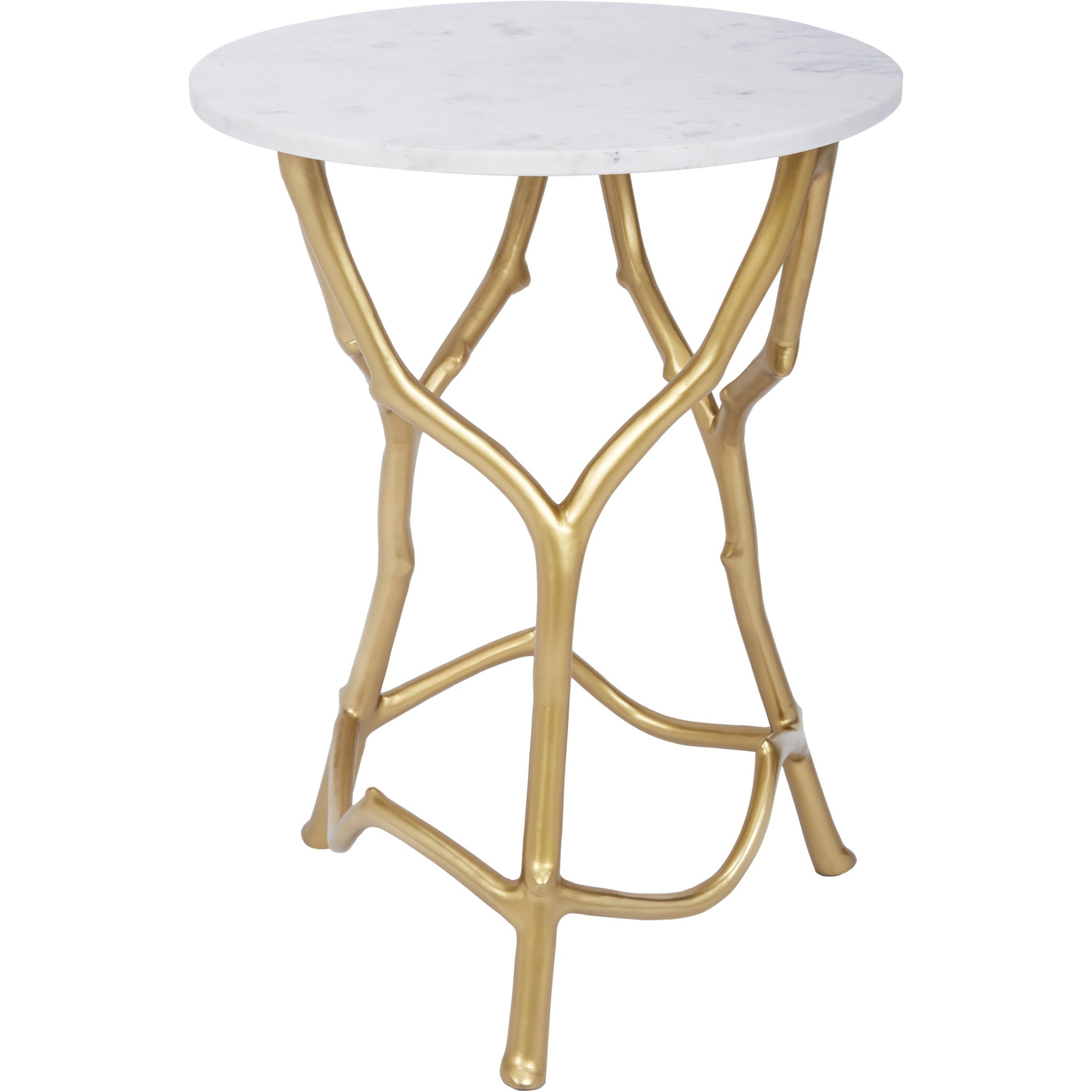 LAWRENCE TREE BRANCH ACCENT TABLE WITH WHIT MARBLE TOP