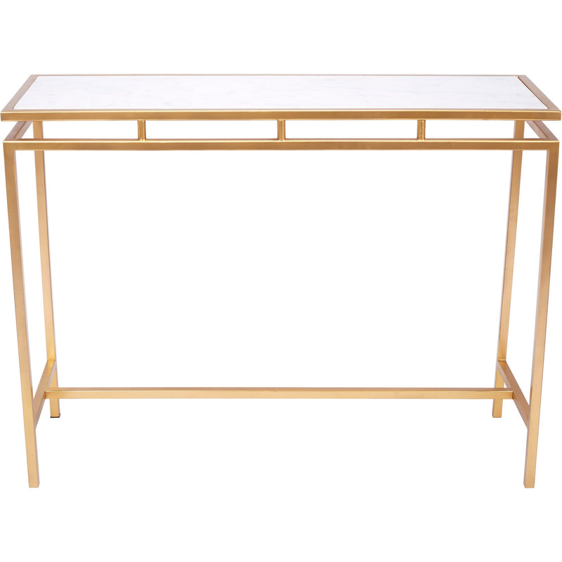 MERRICK GOLD CONSOLE TABLE WITH WHITE MARBLE TOP