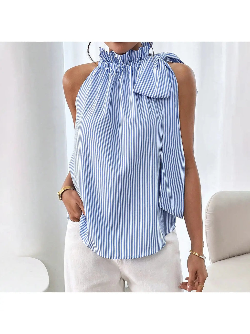 Stripe Bow Blouse
