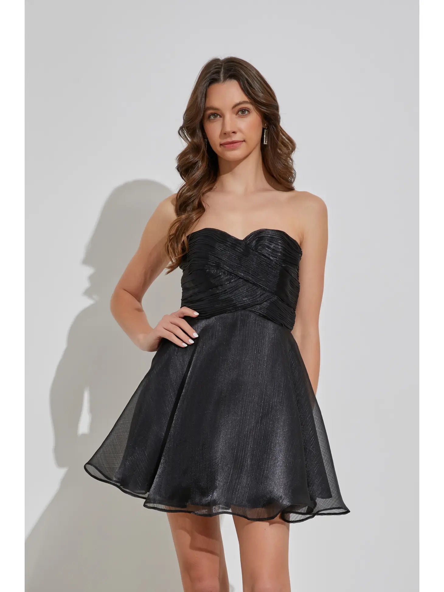 Black Shine Strapless Dress *Final Sale* – Indigo Boutique