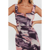 Multi Color Lace up back Dress