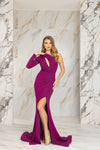 Plum One Shoulder Formal Dress