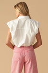 Woven White Crop Blouse