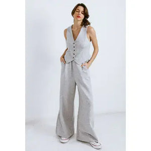 Vest and wide leg pant set