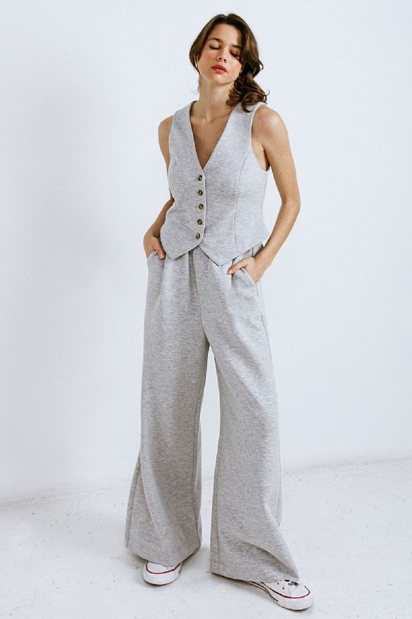 Vest and wide leg pant set