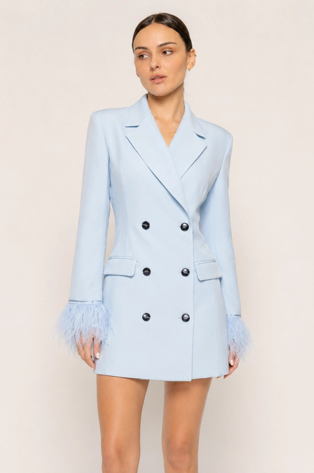 Baby Blue Blazer Mini Dress