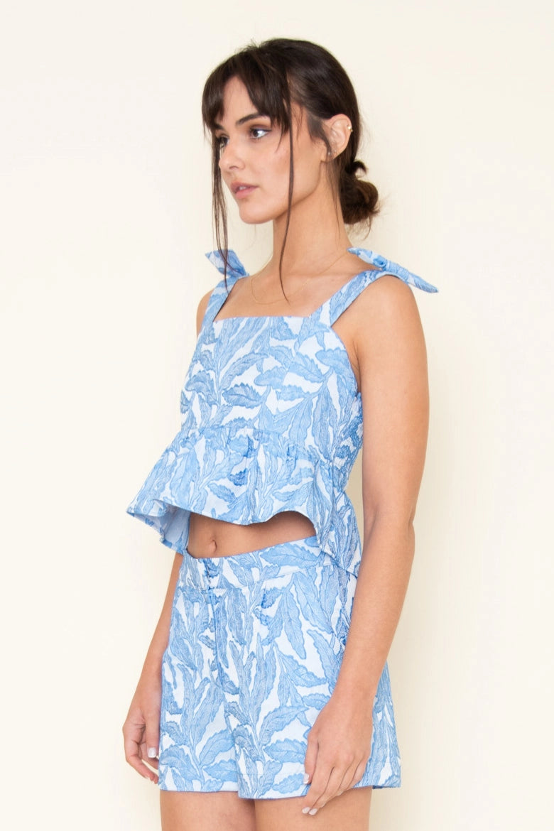 Blue and White Short Set