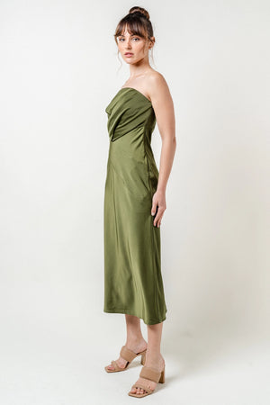 Strapless Olive Slip Dress