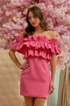 Doll Pink Ruffle Mini Dress. *Final Sale*