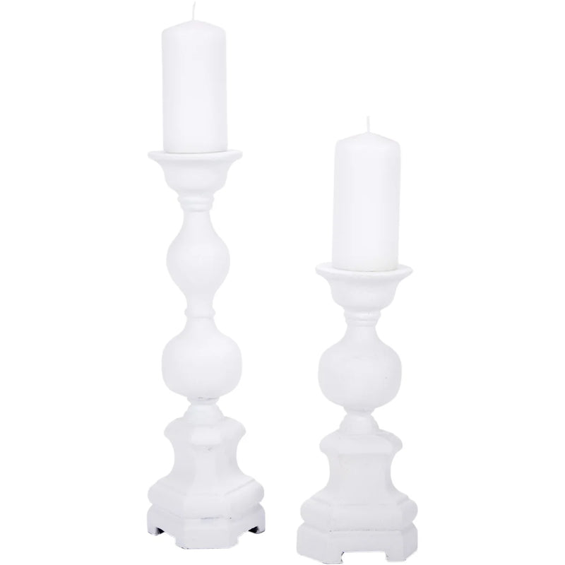 HARPER WHITE GESSO CANDLE HOLDERS