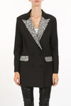 Rhinestone Black Blazer