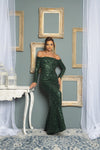 Green Sequin Formal Dress