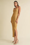 Gold Metallic Midi Dress