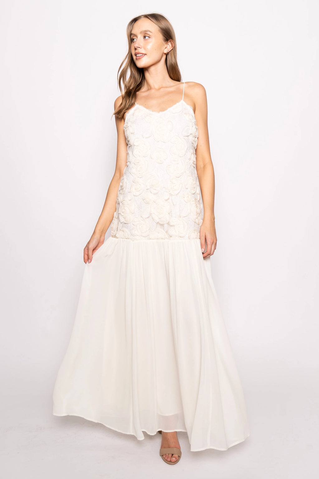 Rose White Dress