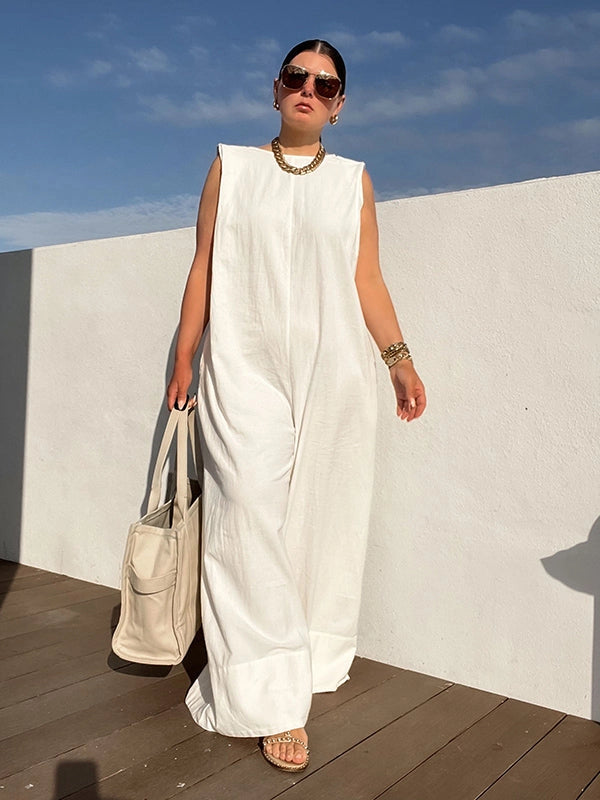 White Wide leg Jumpsuit