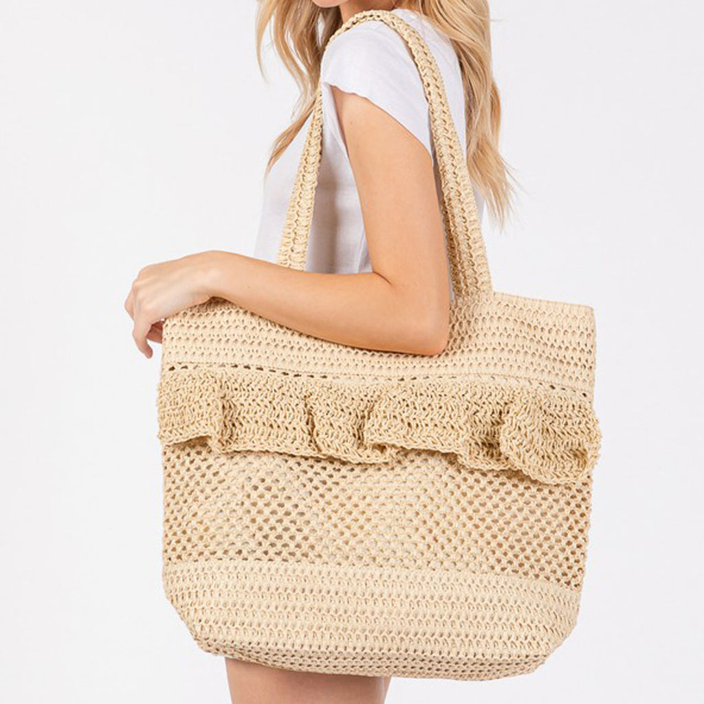 Crochet Ruffle Tote